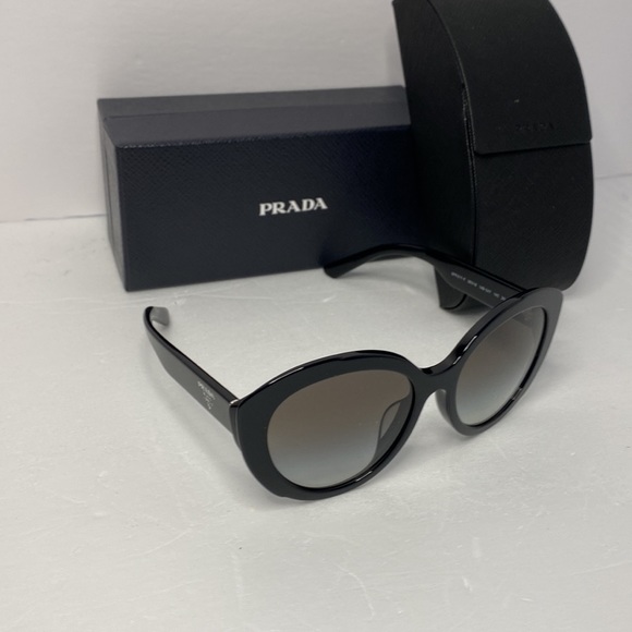 New - PRADA SPR 01Y 1AB-0A7 round frame with grey gradient lenses  Sunglasses - Picture 4 of 12
